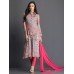 Grey Floral Pink Kurti Shirt Suit 